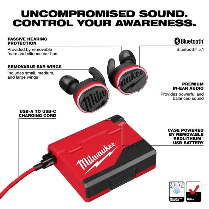 AUDIFONOS DE OBRA USB BLUETOOTH MILWAUKEE 2191-216