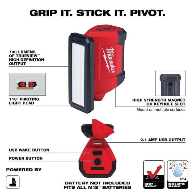 KIT LUZ CUELLO RECARGABLE CON LINTERNA IMANTADA MILWAUKEE 2367-21NECK2