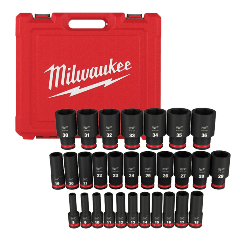 JUEGO DE 29 DADOS METRICOS PROFUNDOS 1/2 MILWAUKEE 49-66-70152
