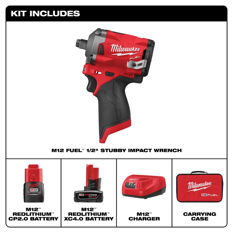 KIT LLAVE DE IMPACTO CORTA DE 1/2