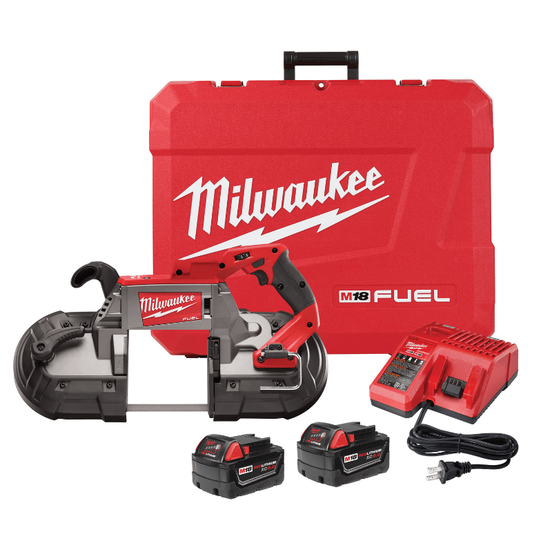 KIT DE SIERRA DE BANDA CORTE PROFUNDO FUEL M18 CON BATERÍA Y CARGADOR MILWAUKEE 2729-222