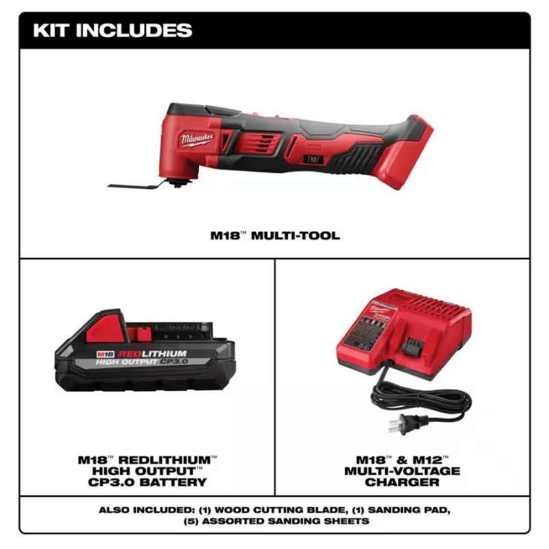 KIT MULTIHERRAMIENTA OSCILANTE M18 MILWAUKEE 2626-21HO2