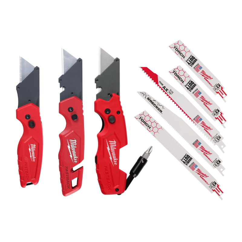 PACK CYBER KIT CORTE Y CUCHILLOS: SET 48-22-1503 + CUCHILLO 48-22-1505 + HOJAS 49-22-1105 MILWAUKEE2