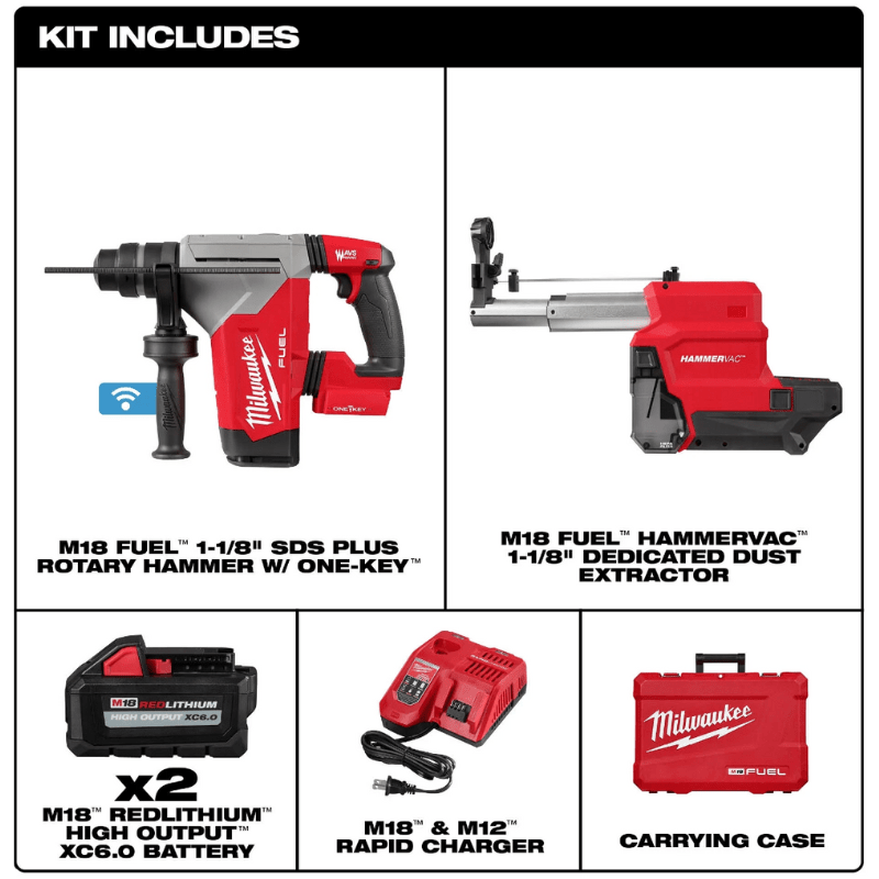 KIT ROTOMARTILLO SDS PLUS DE 1-1/8