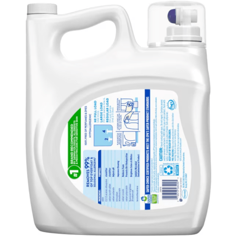 DETERGENTE PARA ROPA HIPOALERGÉNICO 100% LIBRE DE PERFUMES Y TINTES (4.16 L) ALL 29578302