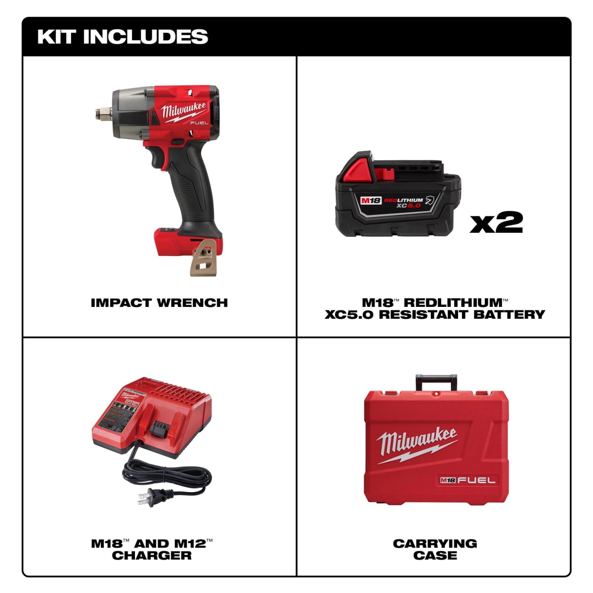 SET LLAVE DE IMPACTO 1/2 M18 FUEL MILWAUKEE 2962-227