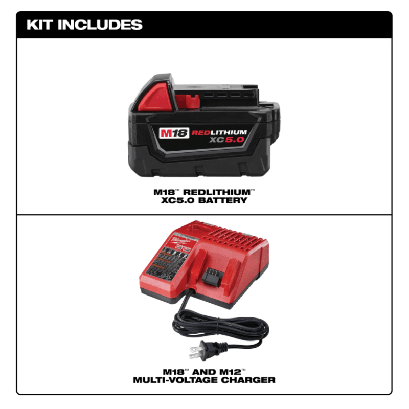 KIT CARGADOR + BATERÍA XC5.0 REDLITHIUM M18 MILWAUKEE 48-59-18503