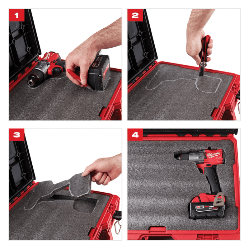ESPUMA PERSONALIZABLE CAJAS DE HERRAMIENTAS PACKOUT MILWAUKEE 48-22-84533