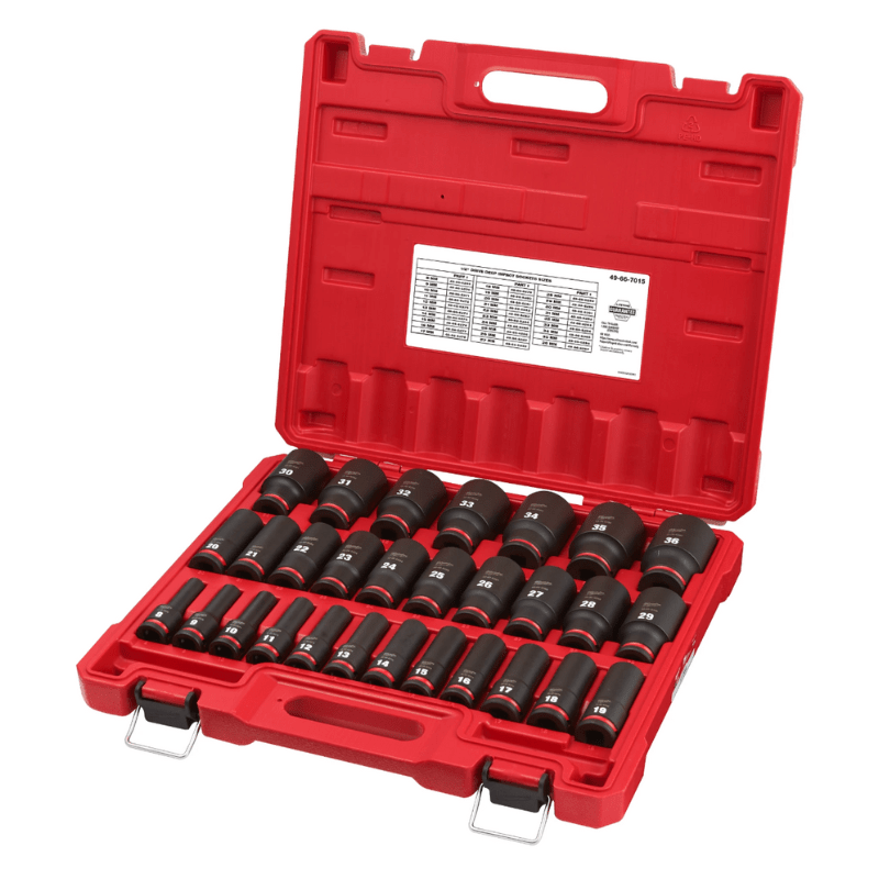 JUEGO DE 29 DADOS METRICOS PROFUNDOS 1/2 MILWAUKEE 49-66-70153