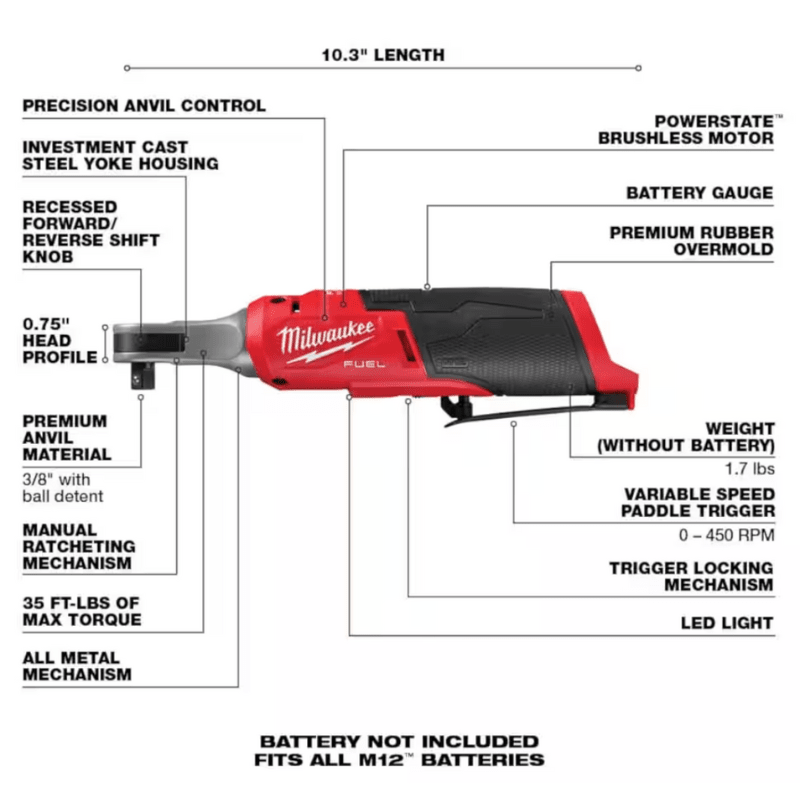 KIT DESTORNILLADOR DE IMPACTO HEXAGONAL M12 DE 1-1/4