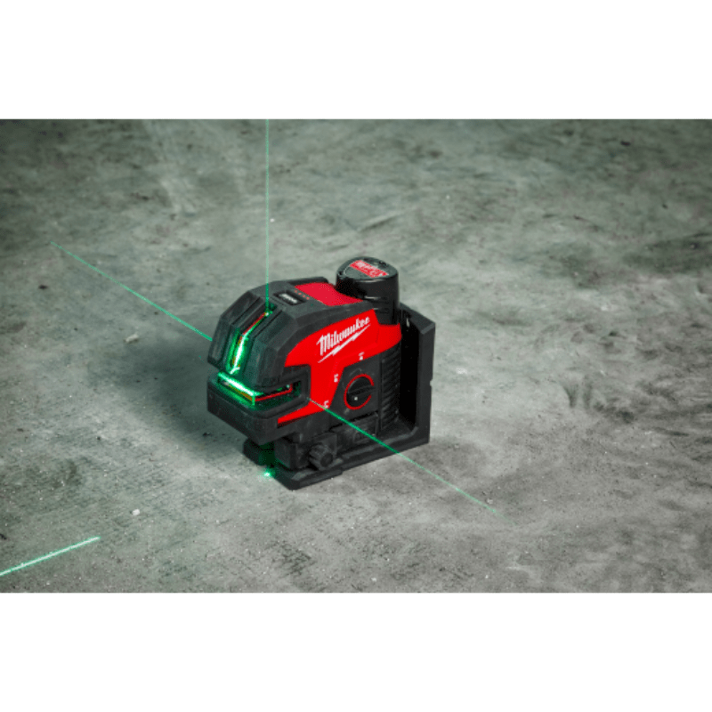 KIT DE LASER VERDE DE 4 PUNTOS CON CARGADOR Y BATERIA M12 MILWAUKEE 3624-216