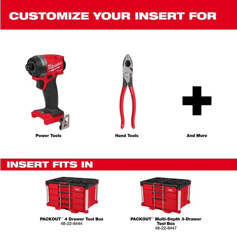 ESPUMA PERSONALIZABLE CAJAS DE HERRAMIENTAS PACKOUT MILWAUKEE 48-22-84534
