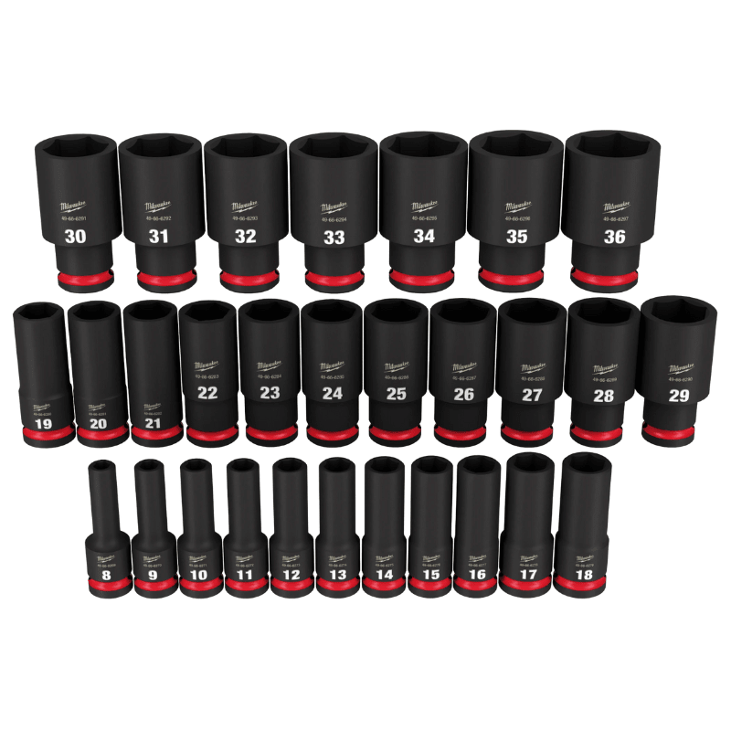 JUEGO DE 29 DADOS METRICOS PROFUNDOS 1/2 MILWAUKEE 49-66-70154