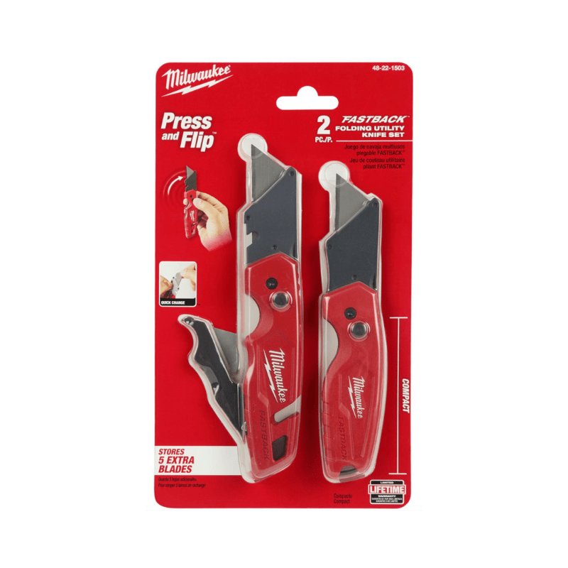 PACK TT 2 SET DE 2 CUCHILLOS MULTIUSOS MILWAUKEE 48-22-15032