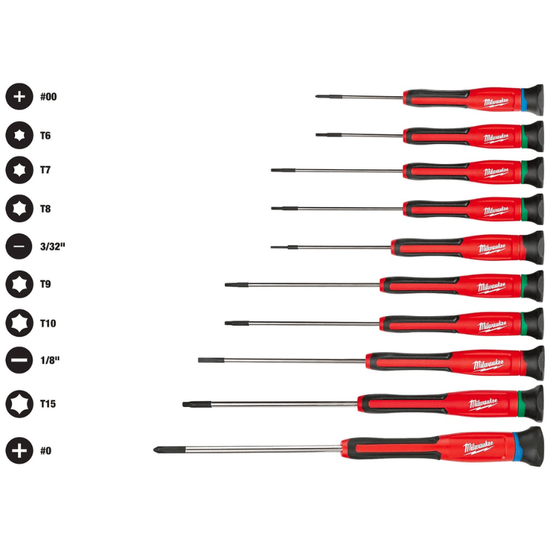 JUEGO DESTORNILLADORES PRECISION 10PZS MILWAUKEE 48-22-26122