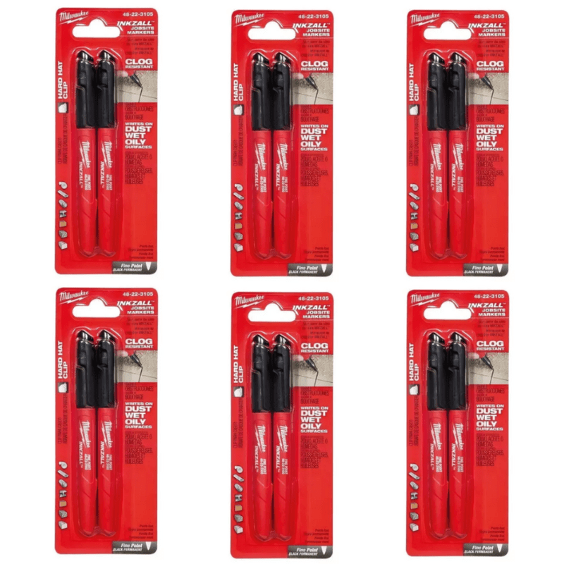 PACK TT 6 UNIDADES DE SET 2 MARCADORES NEGROS MILWAUKEE 48-22-3105X6 0