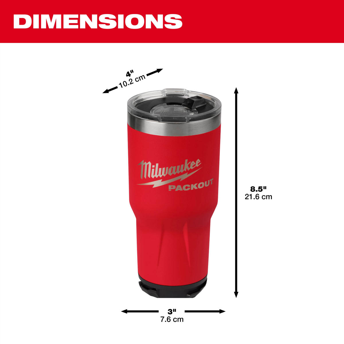 VASO 30 OZ PACKOUT ROJO MILWAUKEE 48-22-8393R2