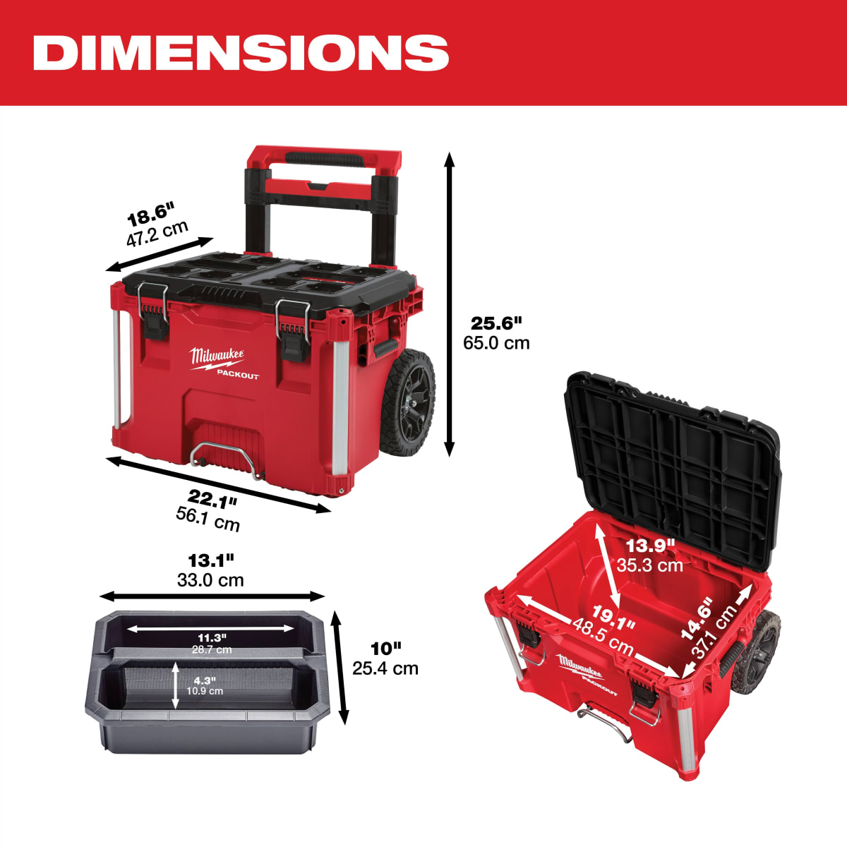 CAJA DE HERRAMIENTAS RODANTE MILWAUKEE PACKOUT 48-22-84265