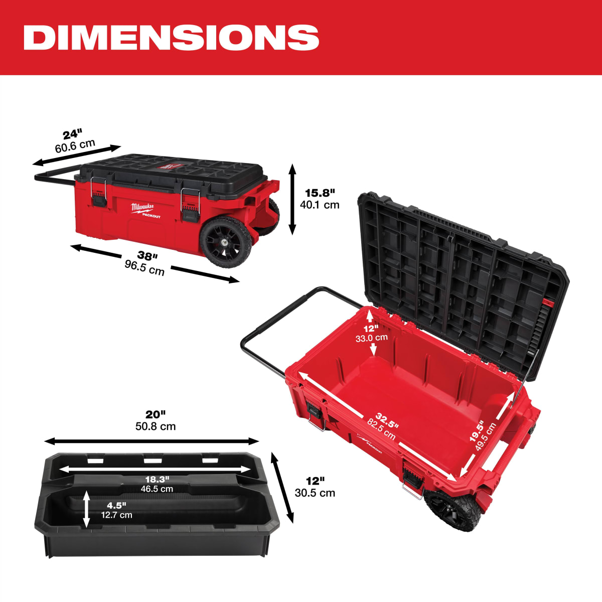 CAJA ALARGADA CON RUEDAS PACKOUT MILWAUKEE 48-22-84284