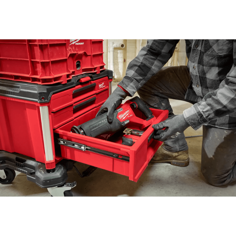 CAJA DE HERRAMIENTAS 3 CAJONES DE PROFUNDIDAD VARIABLE PACKOUT MILWAUKEE 48-22-84476