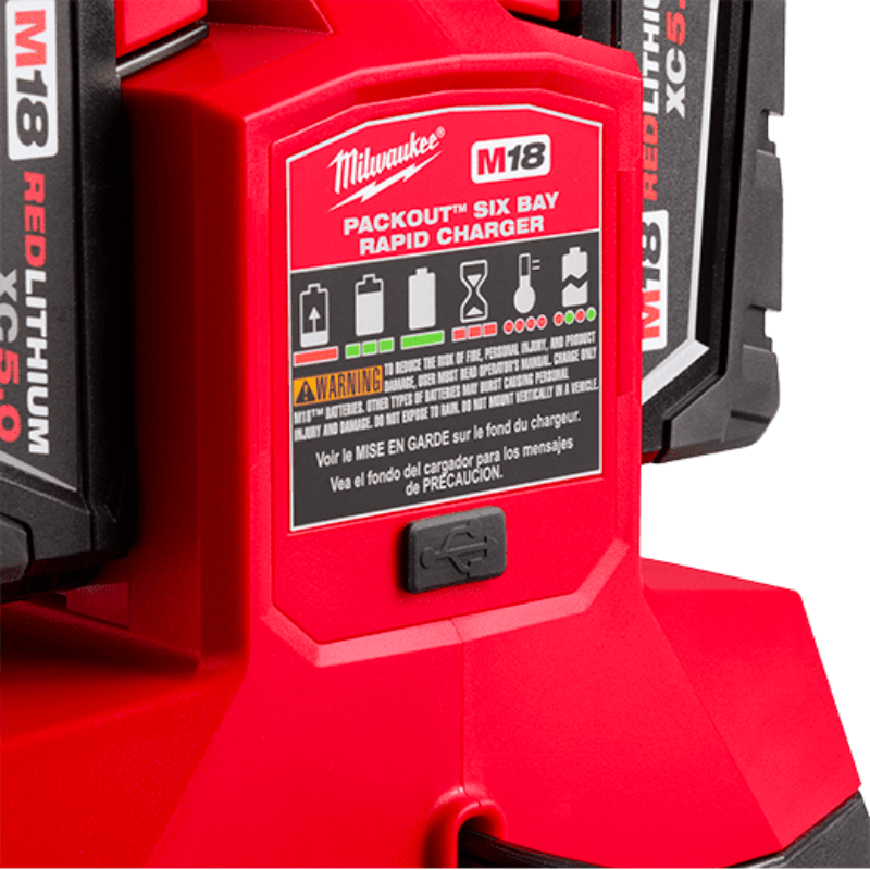 CARGADOR RAPIDO CON 6 BAHIAS M18 MILWAUKEE 48-59-18094