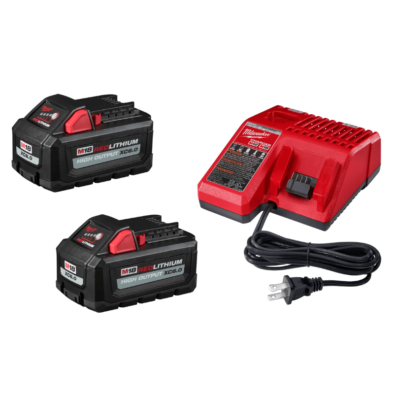 KIT DE INICIO HIGH OUTPUT 2 BATERIAS 6.0AH M18 Y CARGADOR MILWAUKEE 48-59-1862S 0
