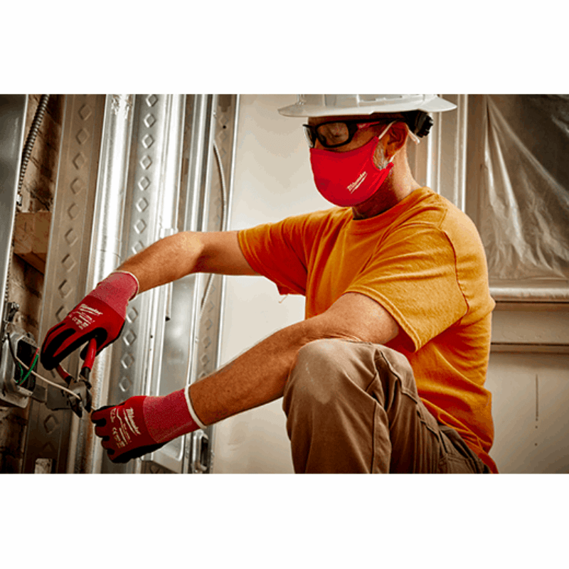 PACK 10 MASCARILLAS 2 CAPAS ROJA MILWAUKEE 48-73-42298