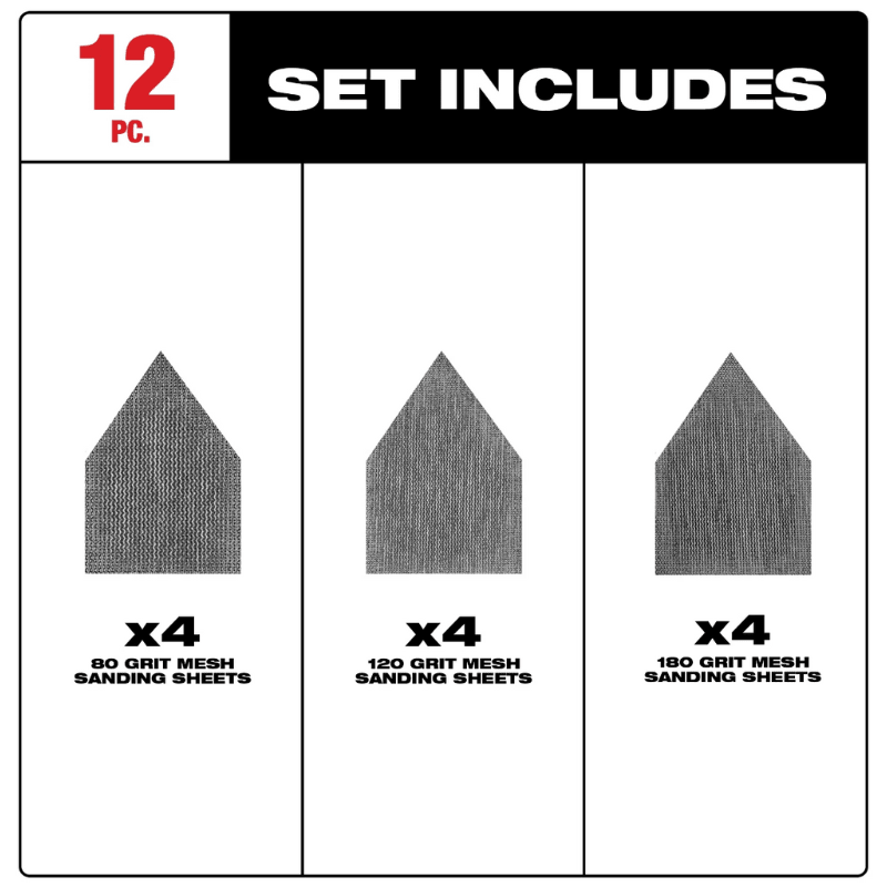 SURTIDO DE HOJAS DE LIJA DE MALLA MILWAUKEE 48-80-54053