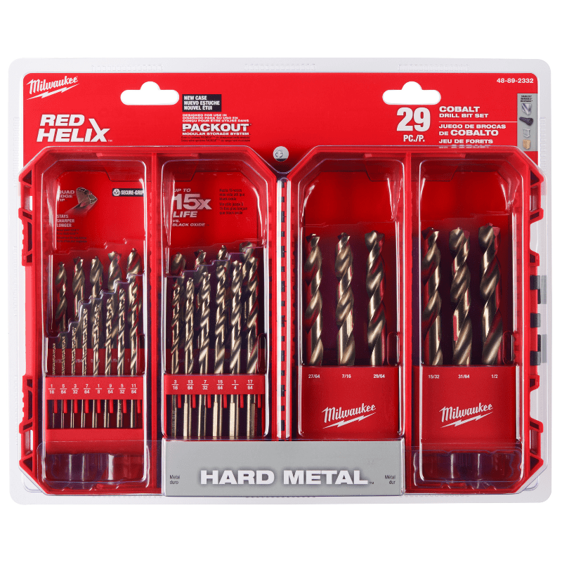 JUEGO DE BROCAS DE COBALTO RED HELIX DE 29 PCS MILWAUKEE 48-89-2332 0
