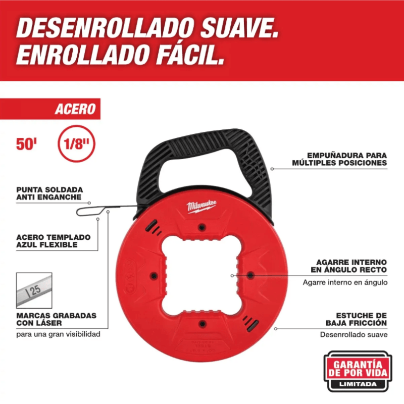 CINTA PASACABLES DE ACERO DE 1/8