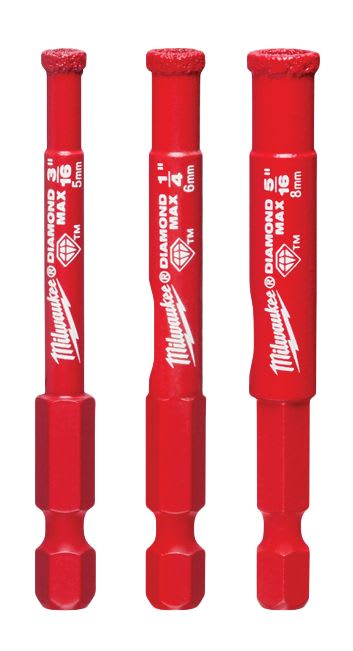 SET 3PC BROCA DIAMANTE PARA PORCELANATO, AZULEJO Y PIEDRA MILWAUKEE 49-56-05002