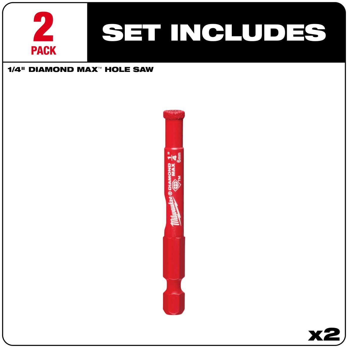SET 2PC BROCA DIAMANTE PARA PORCELANATO, AZULEJO Y PIEDRA MILWAUKEE 49-56-05013