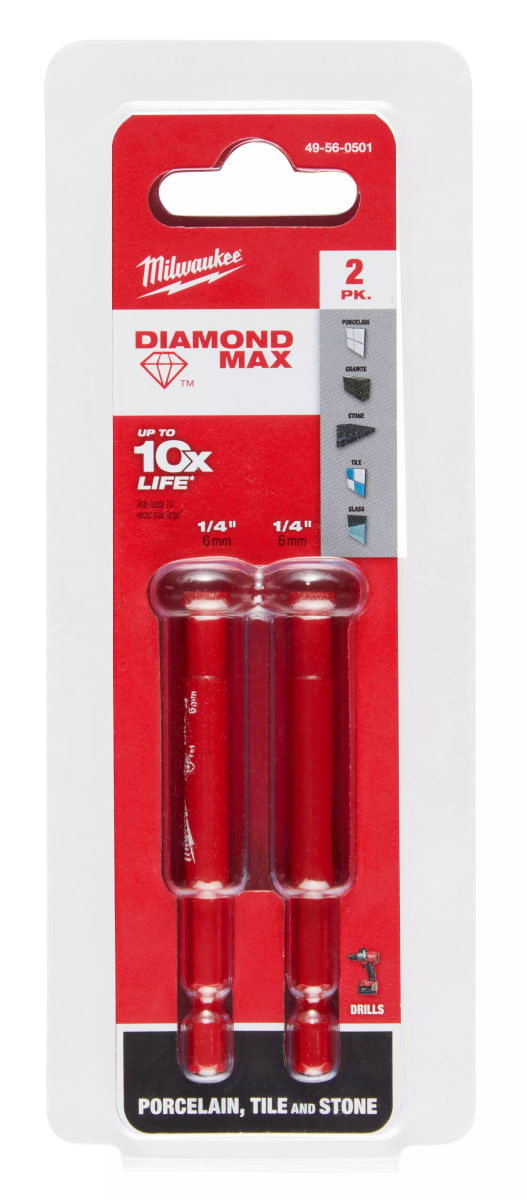 SET 2PC BROCA DIAMANTE PARA PORCELANATO, AZULEJO Y PIEDRA MILWAUKEE 49-56-0501 0