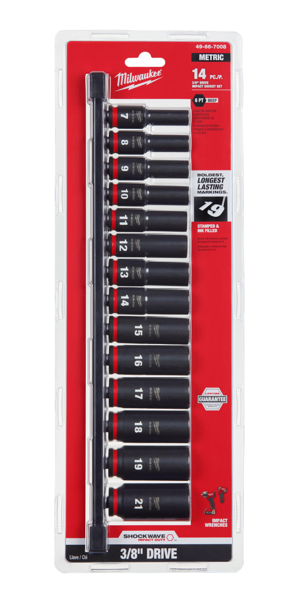 SET 14PC DADOS MÉTRICOS 6 PUNTAS 3/8