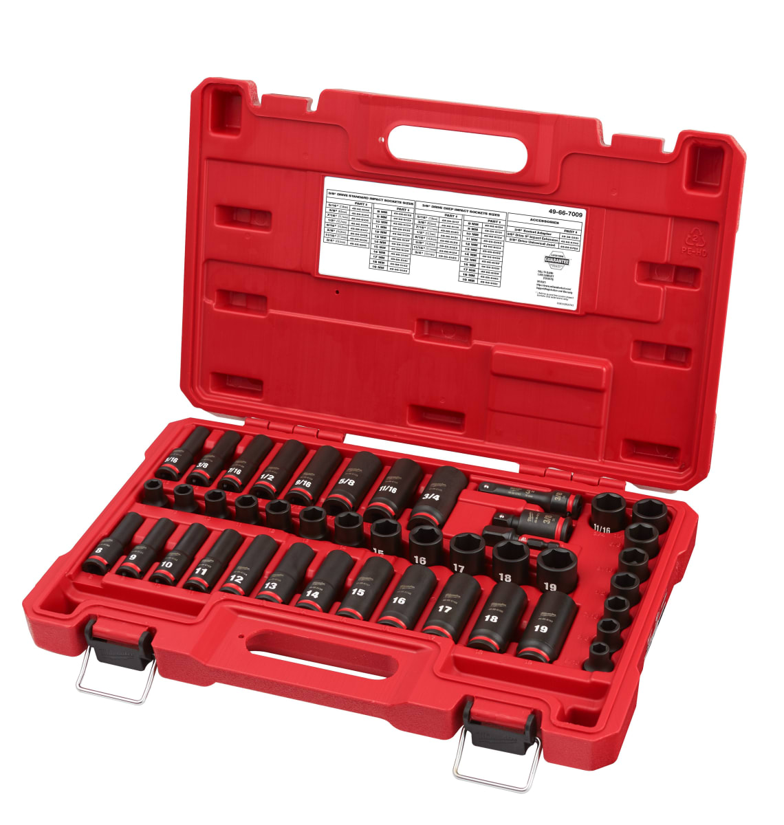 SET 43PC DADOS DE IMPACTO 3/8 MILWAUKEE 49-66-70093