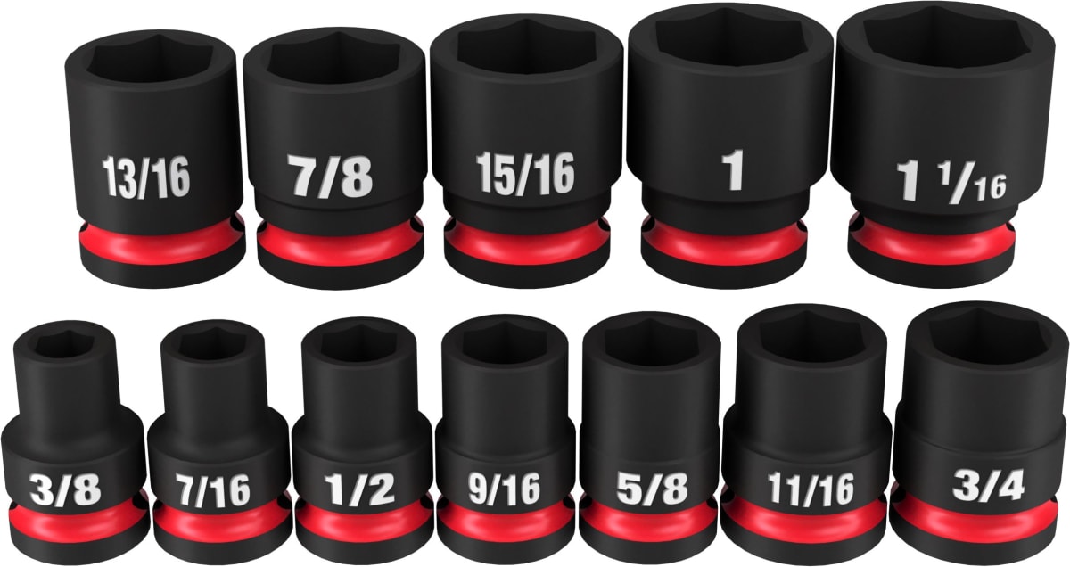 SET 12PC DADO DE IMPACTO 1/2 SAE MILWAUKEE 49-66-70104