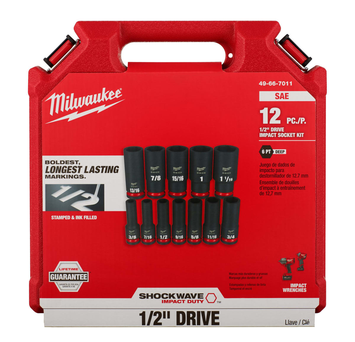 SET 12PC DADO DE IMPACTO 1/2 MILWAUKEE 49-66-7011 0