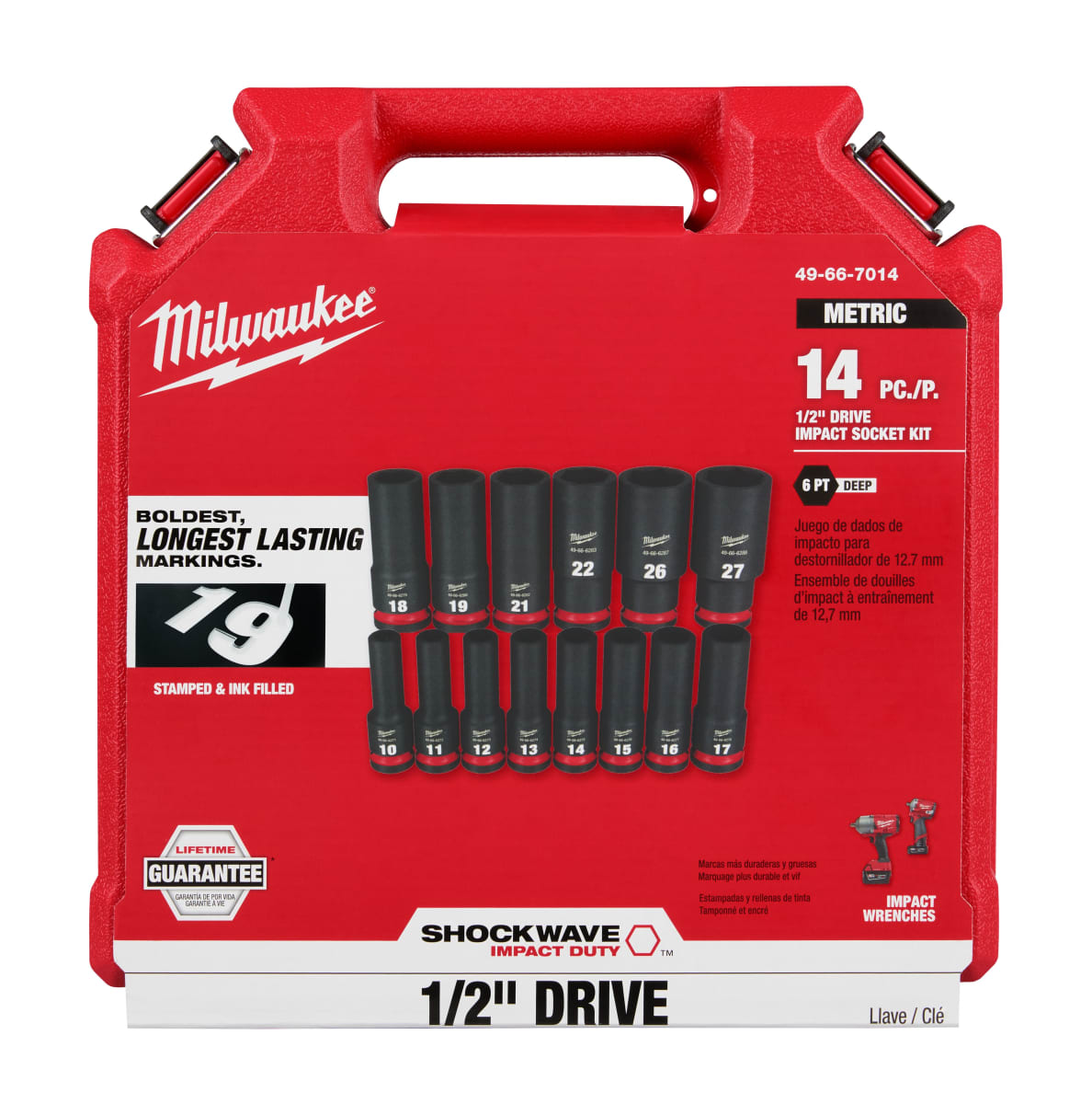SET 14PC DADO DE IMPACTO 1/2 MILWAUKEE 49-66-7014 0