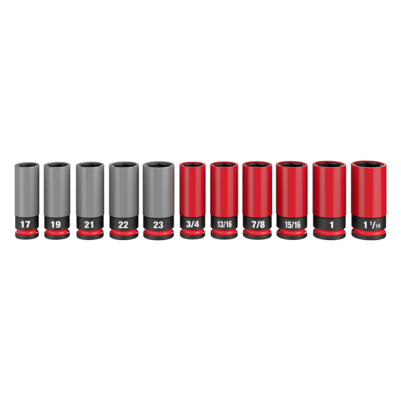 SET 11 DADOS DE IMPACTO 1/2” P/ TUERCAS DE RUEDAS METRICAS MILWAUKEE 49-66-78334