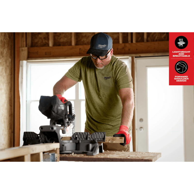POLERA DE TRABAJO VERDE L HÍBRIDA FREEFLEX MILWAUKEE 603GN-L5
