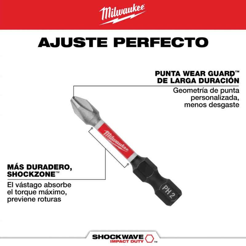 SET 60 PUNTAS SHOCKWAVE IMPACT DUTY MILWAUKEE 48-32-40975