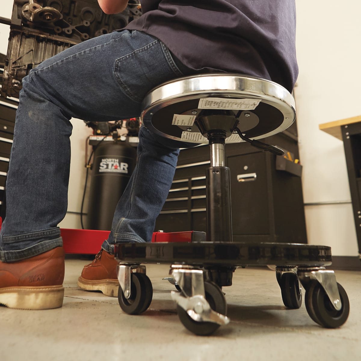 SILLA TALLER AJUSTABLE CROMADA NT 529684