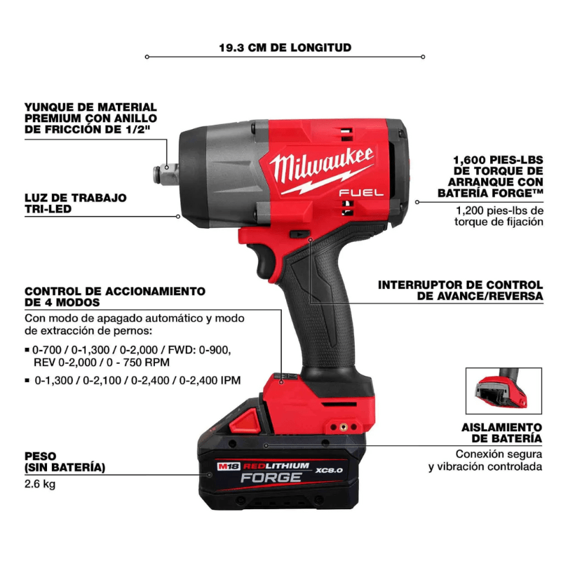 LLAVE DE ALTO TORQUE DE 1/2