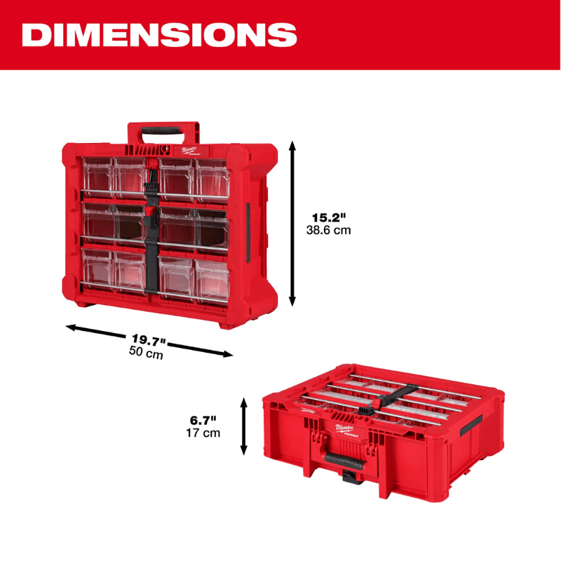 ORGANIZADOR DE CONTENEDORES INCLINABLES PACKOUT MILWAUKEE 48-22-84334
