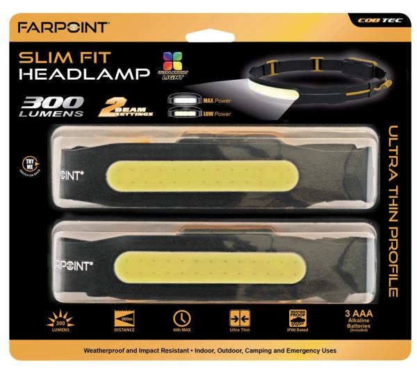 SET 2 LINTERNAS CABEZA LED 300 LUMENS  FARPOINT FLCH30006 0