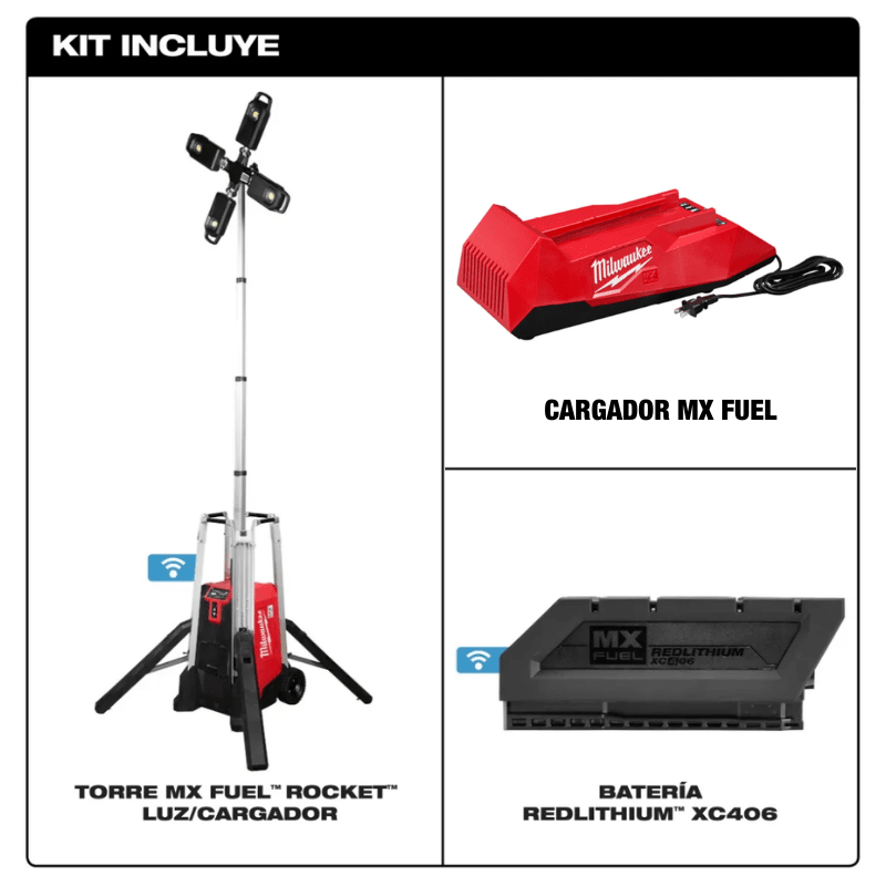 KIT TT TORRE DE ILUMINACIÓN TELESCÓPICA MILWAUKEE MXF041-1XC-TT6