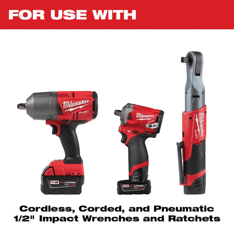 SET 11 DADOS DE IMPACTO 1/2” P/ TUERCAS DE RUEDAS METRICAS MILWAUKEE 49-66-78336