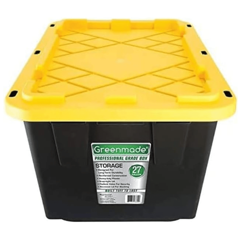 CAJA 27 GALONES NEGRA CON TAPA AMARILLA GREENMADE 718262 0