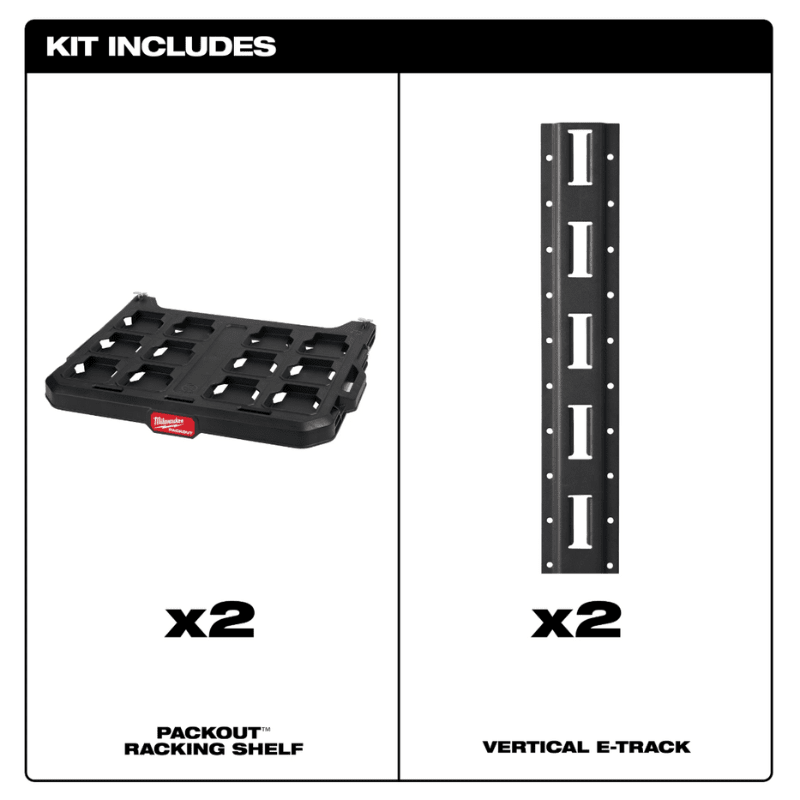 KIT DE ESTANTERIA ARMABLE SISTEMA PACKOUT MILWAUKEE 48-22-84803
