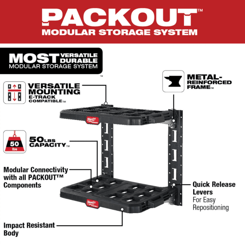 KIT DE ESTANTERIA ARMABLE SISTEMA PACKOUT MILWAUKEE 48-22-848010